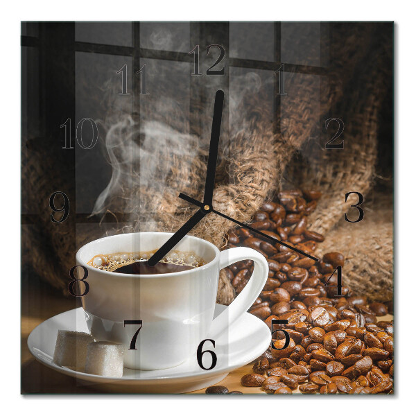 Quadratische wanduhr modern Kaffee