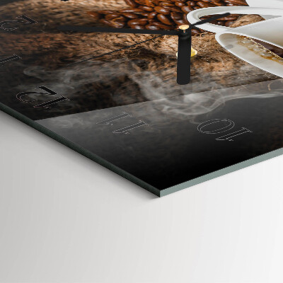 Quadratische wanduhr modern Kaffee
