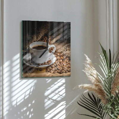 Glasuhr quadratisch Kaffee