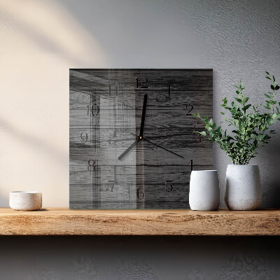 Quadratische wanduhr modern Holz