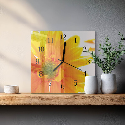 Quadratische wanduhr modern Blume