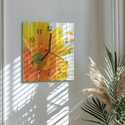 Quadratische wanduhr modern Blume