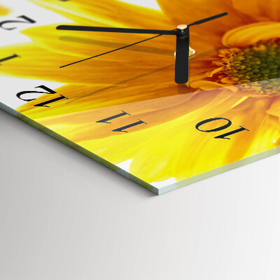 Quadratische wanduhr modern Blume