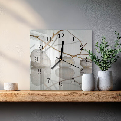 Moderne wanduhr quadratisch Steine