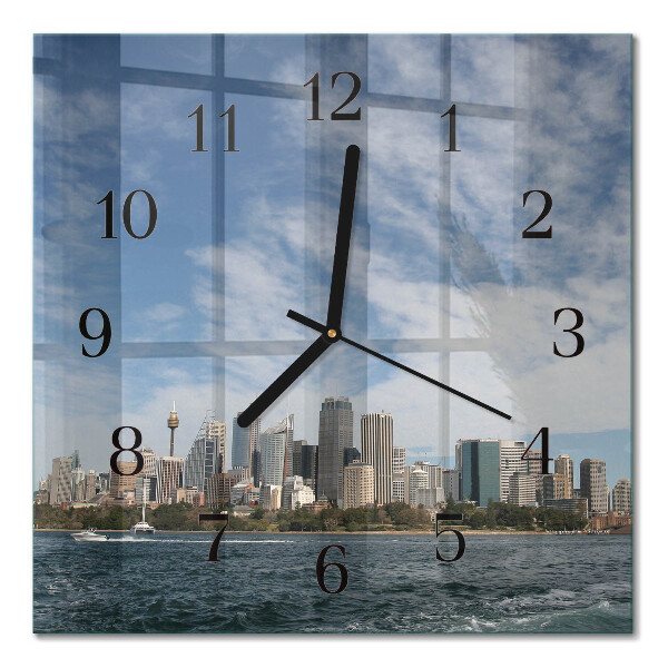 Moderne wanduhr quadratisch Stadt