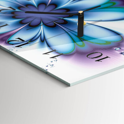 Quadratische wanduhr modern Blume