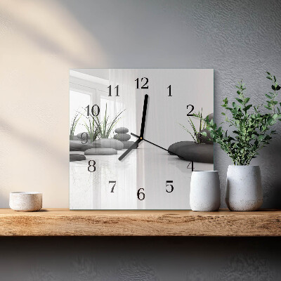 Moderne wanduhr quadratisch Spa-Steine