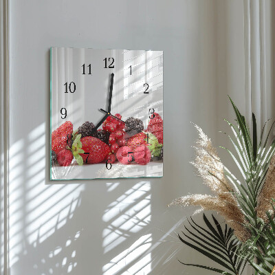 Quadratische wanduhr modern Obst