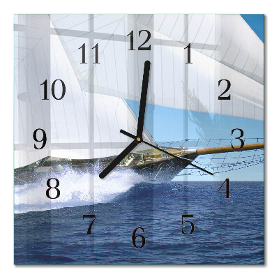 Quadratische wanduhr Segelboot