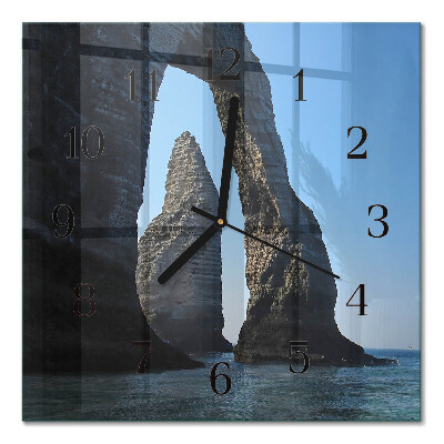 Moderne wanduhr quadratisch Stein