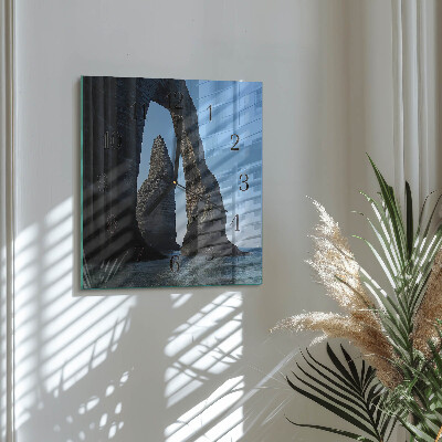 Moderne wanduhr quadratisch Stein