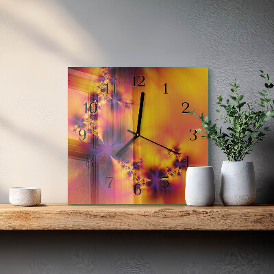 Wanduhr mit motiv quadratisch Blumen
