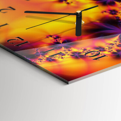 Wanduhr mit motiv quadratisch Blumen