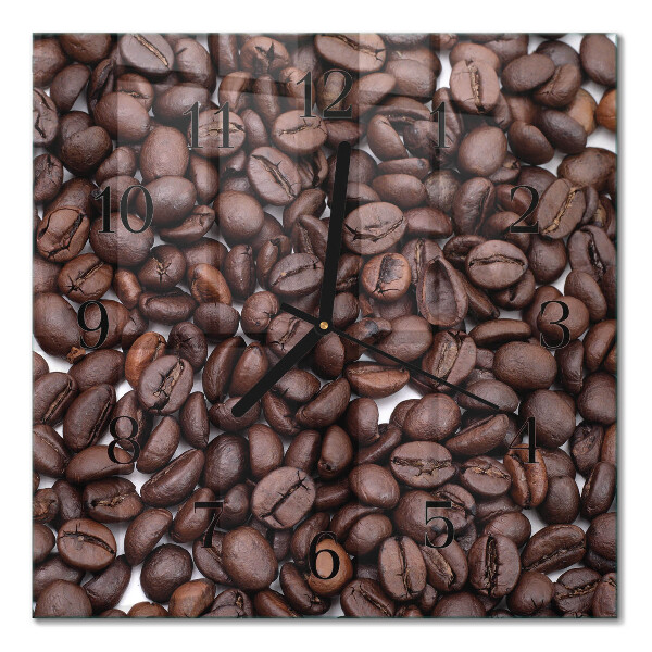 Moderne wanduhr quadratisch Kaffeebohnen