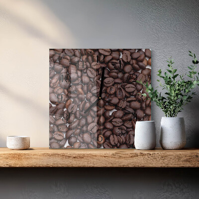 Moderne wanduhr quadratisch Kaffeebohnen