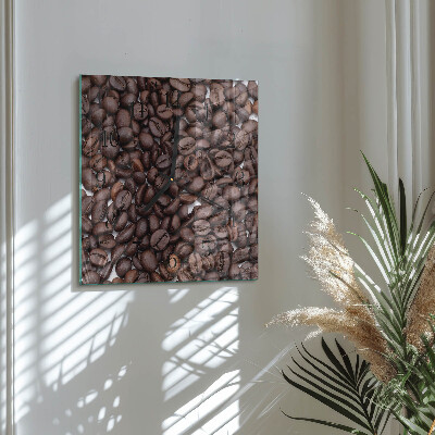 Moderne wanduhr quadratisch Kaffeebohnen