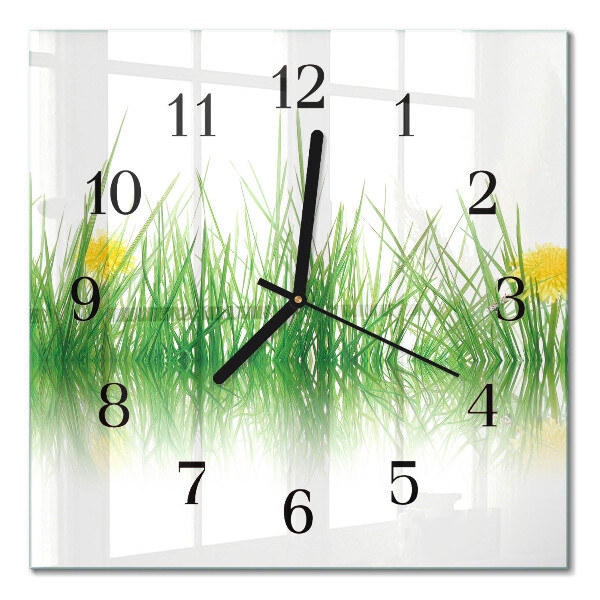 Wanduhr mit motiv quadratisch Gras