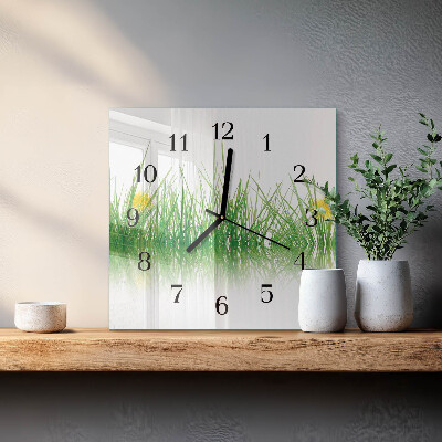 Wanduhr mit motiv quadratisch Gras