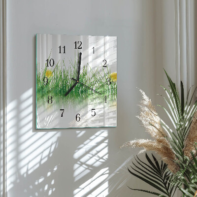 Wanduhr mit motiv quadratisch Gras