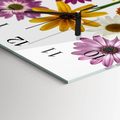 Quadratische wanduhr Blumen