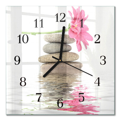 Quadratische wanduhr Steine