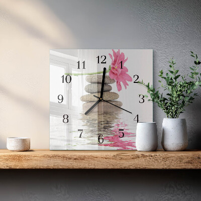 Quadratische wanduhr Steine