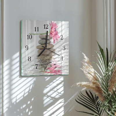 Quadratische wanduhr Steine