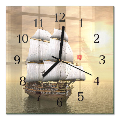 Wanduhr mit motiv quadratisch Schiff