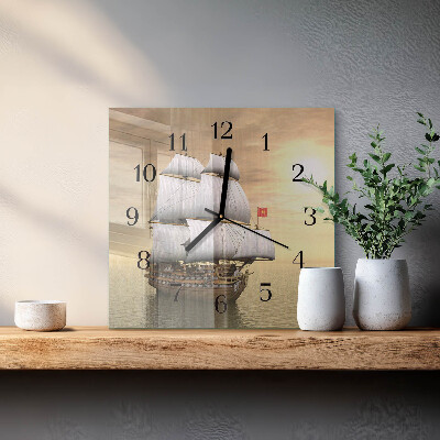Wanduhr mit motiv quadratisch Schiff