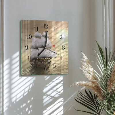 Wanduhr mit motiv quadratisch Schiff