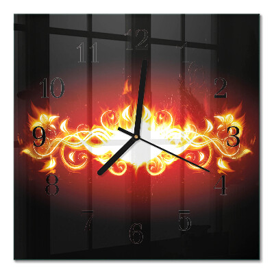 Wanduhr mit motiv quadratisch Feuerblume