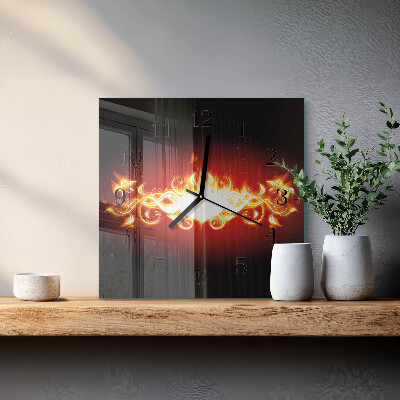 Wanduhr mit motiv quadratisch Feuerblume