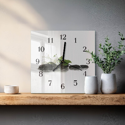 Wanduhr mit motiv quadratisch Zen-Steine