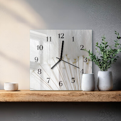 Quadratische wanduhr Löwenzahn