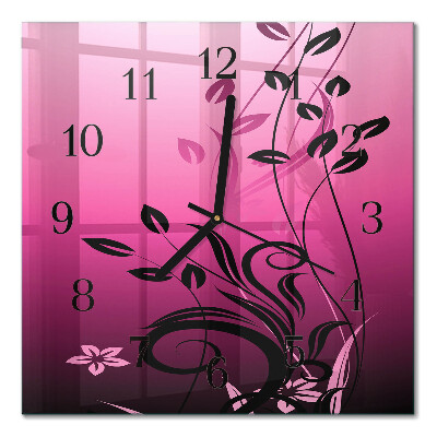 Quadratische wanduhr modern Floristische Kunst