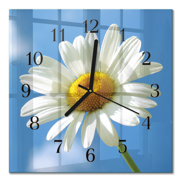 Quadratische wanduhr Blume