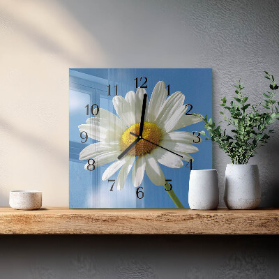 Quadratische wanduhr Blume