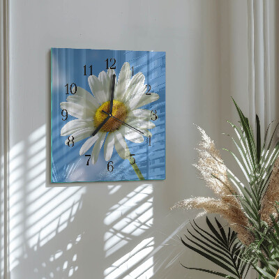 Quadratische wanduhr Blume