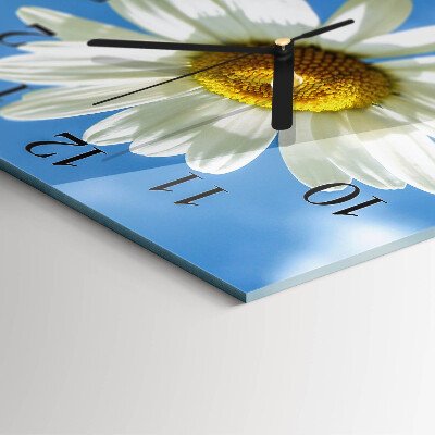 Quadratische wanduhr Blume