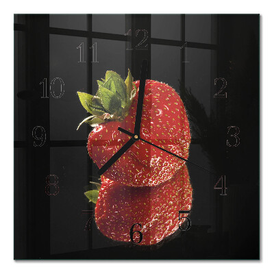 Moderne wanduhr quadratisch Erdbeere