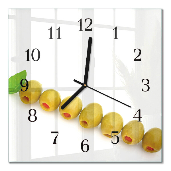 Wanduhr mit motiv quadratisch Oliven
