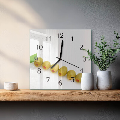 Wanduhr mit motiv quadratisch Oliven