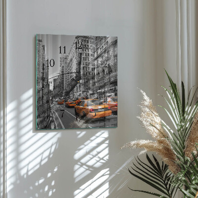 Quadratische wanduhr modern New Yorker Taxi