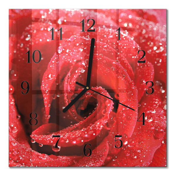 Moderne wanduhr quadratisch Rose