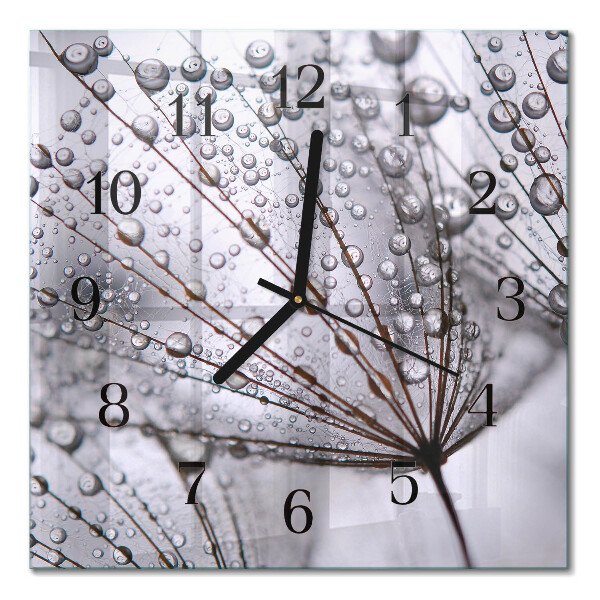 Quadratische wanduhr modern Löwenzahn
