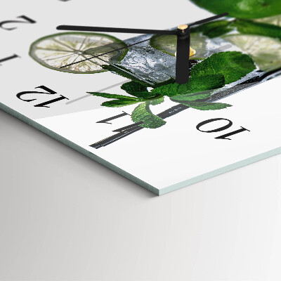 Quadratische wanduhr Limette und Minze