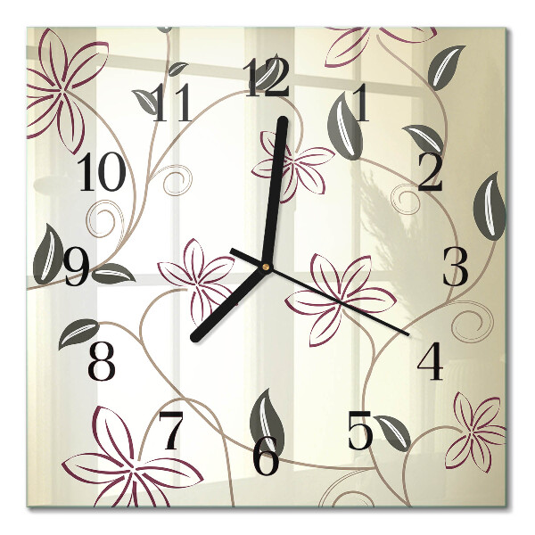 Moderne wanduhr quadratisch Floristische Kunst
