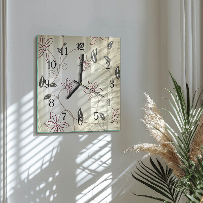 Moderne wanduhr quadratisch Floristische Kunst