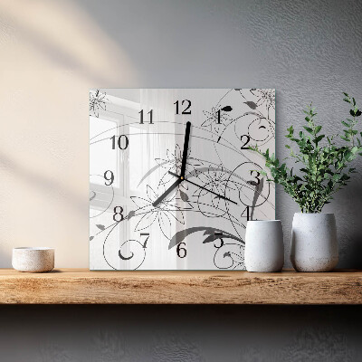 Quadratische wanduhr Floristische Kunst