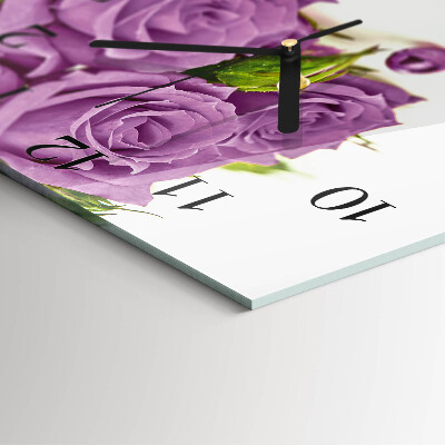 Wanduhr mit motiv quadratisch Rosen